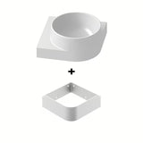 Bijeli kutne mali umivaonik Ravak Yard 28x28 cm okruglog oblika i s upuštenom odlagališnom površinom