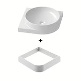 Bijeli keramički ugradbeni umivaonik Ravak Yard 45x45 cm s upuštenom odlagališnom površinom