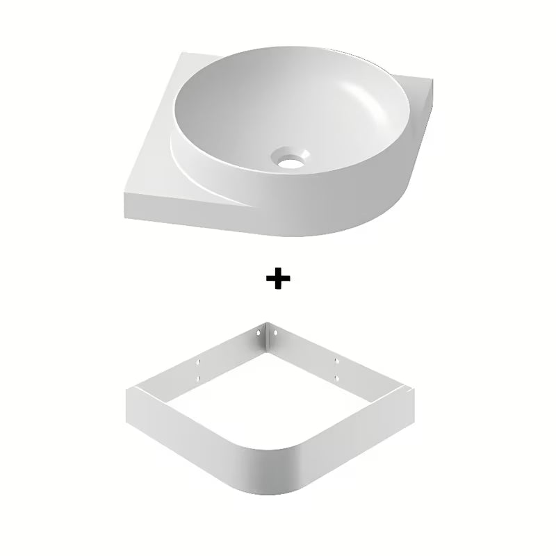 Bijeli keramički ugradbeni umivaonik Ravak Yard 45x45 cm s upuštenom odlagališnom površinom