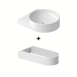 Bijeli keramički ugradbeni umivaonik Ravak Yard s upuštenom odlagališnom površinom i minimalističkim dizajnom.