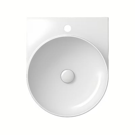 Bijeli keramički ugradbeni umivaonik Ravak Yard sa sniženom odlagališnom površinom na stražnjem dijelu