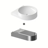 Bijeli keramički ugradbeni umivaonik Ravak Yard s odlagališnom površinom na stražnjem dijelu.