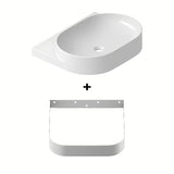Bijeli ugradbeni umivaonik Ravak Yard ovalnog oblika sa skrivenom odlagališnom plohom
