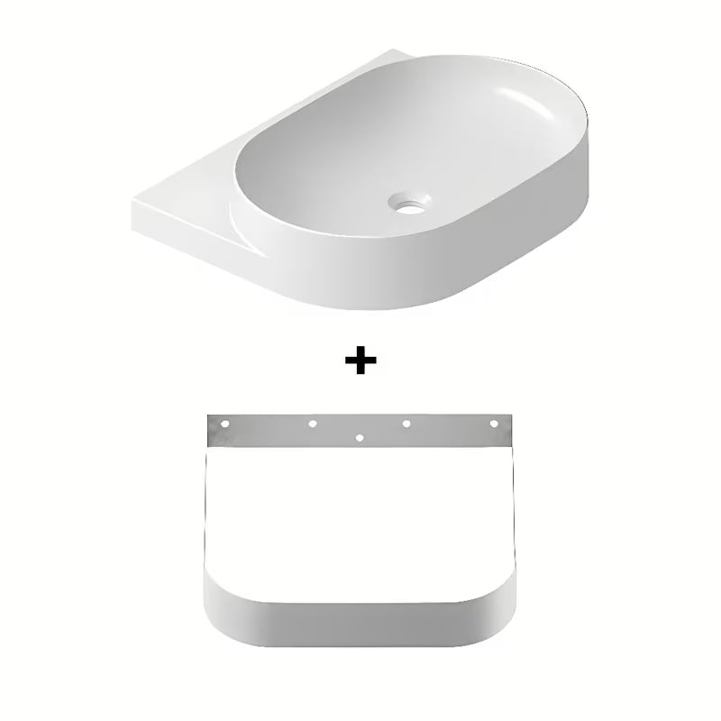 Bijeli ugradbeni umivaonik Ravak Yard ovalnog oblika sa skrivenom odlagališnom plohom