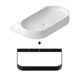 Bijeli keramički ugradbeni umivaonik Ravak Yard 80,5x50 cm s minimalističkim oblikom i odlagališnom plohom