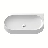 Bijeli keramički ugradbeni umivaonik Ravak Yard 80,5x50 cm s minimalističkim oblikom i odlagališnom plohom