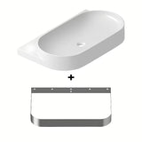 Bijeli keramički ugradbeni umivaonik Ravak Yard s odlagališnom plohom na stražnjoj strani