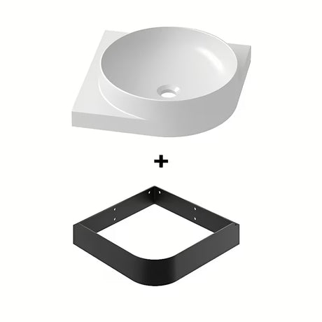 Bijeli viseće keramički umivaonik Ravak Yard 45x45 cm sa sniženom odlagališnom plohom