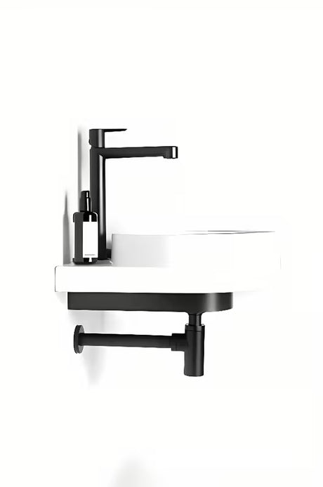 Bijeli keramički viseći umivaonik Ravak Yard 40 bez preljeva s otvorom pro za stojeću slavinu.