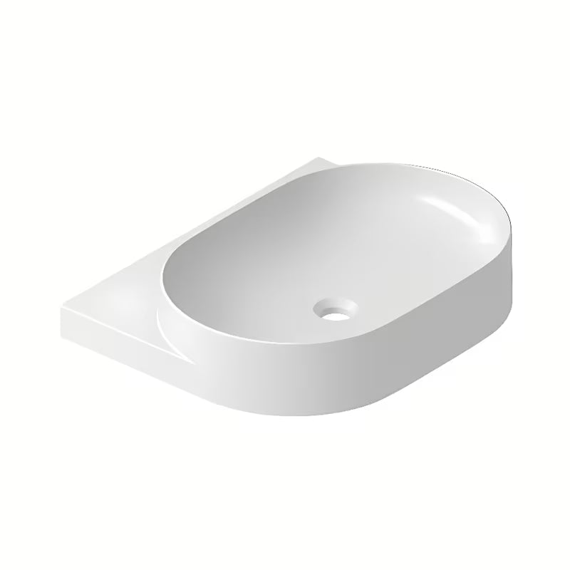 Bijeli keramički viseći umivaonik Ravak Yard 60 bez preljeva s otvorom pro za stojeću slavinu.