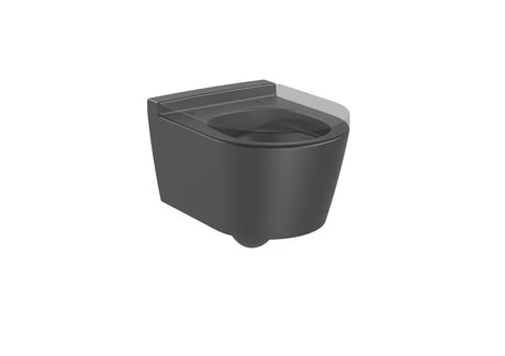Viseća WC Školjka Roca Inspira u mat boji oniks s bezrubnom izvedbom Rimless i skrivenim pričvršćenjem.