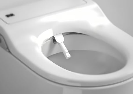 Viseća WC Školjka Roca Inspira In-Wash s integriranim bideom u bijeloj boji i Rimless izvedbi.