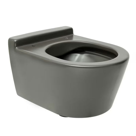Viseća WC Školjka Roca Inspira u mat boji oniks s bezrubnom izvedbom Rimless i skrivenim pričvršćenjem.