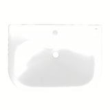 Bijeli viseće keramički umivaonik Roca Nexo s preljevom i otvorom pro za slavinu u sredini