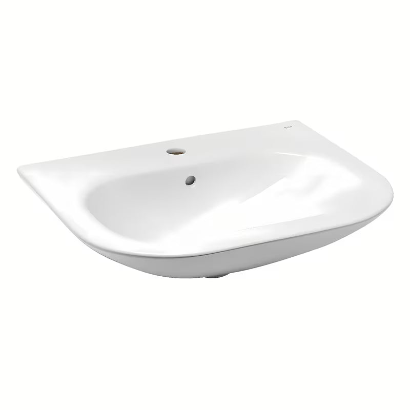 Keramički viseći umivaonik Roca Nexo bijele boje s preljevom i otvorom pro za slavinu u sredini