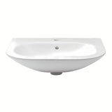 Keramički viseći umivaonik Roca Nexo bijele boje s preljevom i otvorom pro za slavinu u sredini