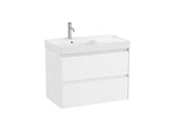Viseća kupaonski ormarić Roca Ona s keramičkim umivaonikom u mat bijeloj boji