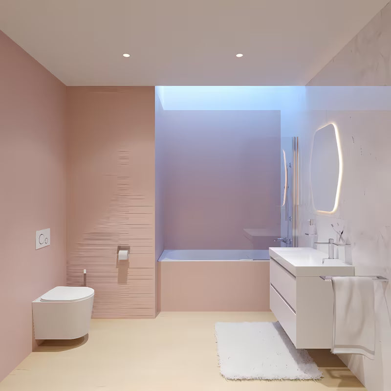 Viseća kupaonski ormarić Roca Ona s keramičkim umivaonikom u mat bijeloj boji, 80x64,5x46 cm.