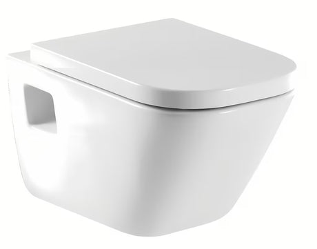 Bijeli viseća WC školjka Roca The Gap od keramike s dubokim ispiranjem i štedljivim ispiranjem 3/4,5 l.