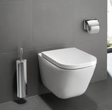 Bijeli viseća WC školjka Roca The Gap s Rimless izvedbom bez sustava za ispiranje i četvrtastim dizajnom