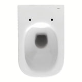 Bijeli viseća WC školjka Roca The Gap s Rimless izvedbom bez sustava za ispiranje i četvrtastim dizajnom