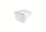 Bijeli viseća WC školjka Roca The Gap s Rimless izvedbom i sjajnom glaziranom površinom.