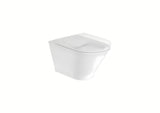 Bijeli viseća WC školjka Roca The Gap s Rimless izvedbom i sjajnom glaziranom površinom.