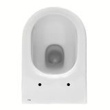 Bijeli viseća WC školjka Roca The Gap s Rimless izvedbom i sjajnom glaziranom površinom.