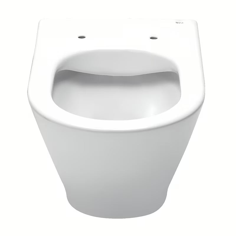 Bijele viseća WC školjka Roca The Gap Round s wc daskom soft Close pro tiho zatvaranje