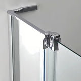Bezokvirna jednokrilna tuš vrata Roth Elegant Neo Line 80 cm u sjajnom kromu s prozirnim staklom.