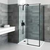 Tuš stranica za vrata  Roth Elegant Neo Line 80 cm u crnoj mat izvedbi