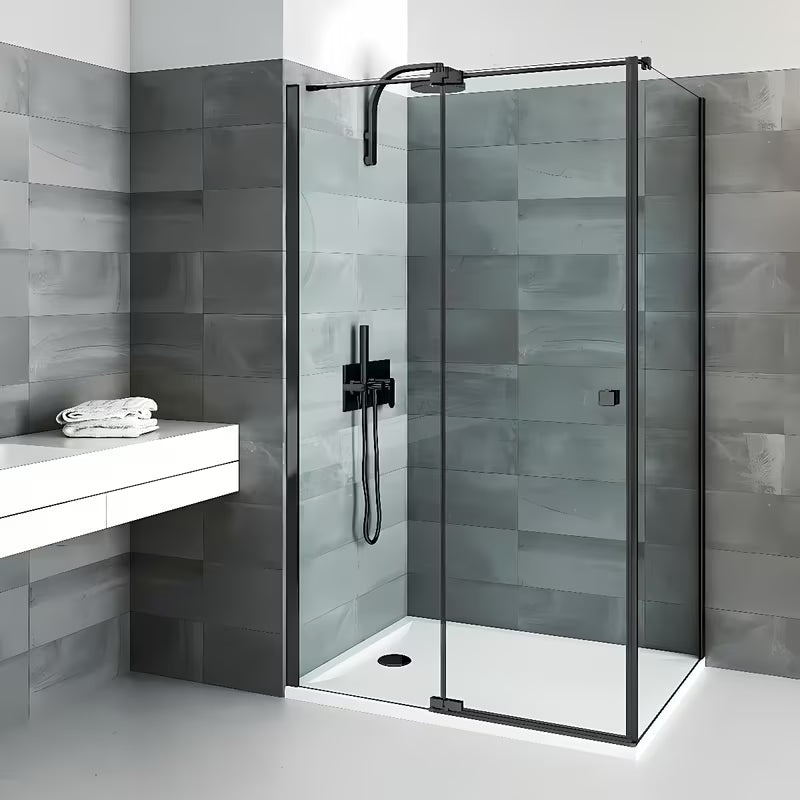 Tuš stranica za vrata  Roth Elegant Neo Line 80 cm u crnoj mat izvedbi