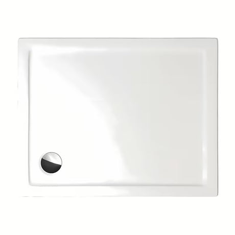 Pravokutna tuš kada Roth Flat Kvadro 80x90 cm od bijelog akrila s niskim ulazom