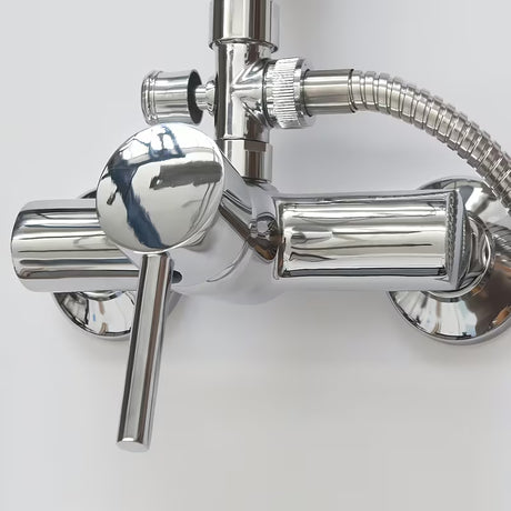 Tuš sustav Roth Florida Combi s jednoručnom slavinom u izvedbi chrome s ručnim i nadglavnim tušem.