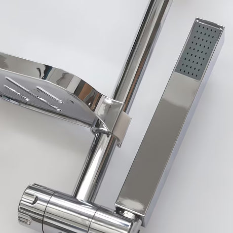 Tuš sustav Roth Florida Combi s jednoručnom slavinom u izvedbi chrome s ručnim i nadglavnim tušem.