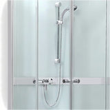 Tuš kutija Roth Project 80x80 cm s bijelim profilima, prozirnim staklom i kliznim vratima