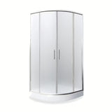 Polukružna tuš kabina Roth Project 90 x 90 cm s kliznim vratima i mat staklom u sjajnom kromu