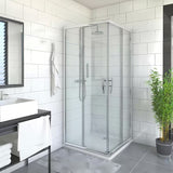 Lijevi klizne tuš vrata Roth Proxima Line 90 cm u sjajnom kromu s prozirnim staklom