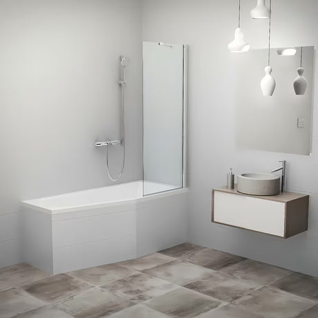 Fiksna paravan za kadu Roth Pxv1 152x70 cm s prozirnim staklom i kromiranim profilom