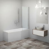 Fiksna paravan za kadu Roth Pxv1 152x70 cm s prozirnim staklom i kromiranim profilom