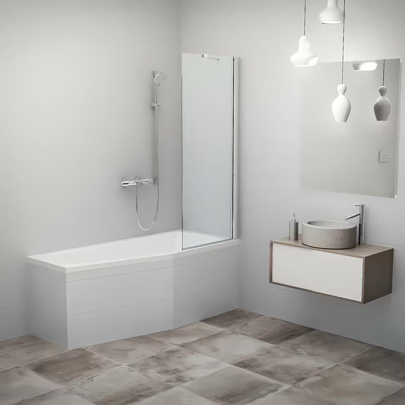 Fiksna paravan za kadu Roth Pxv1 152x70 cm s prozirnim staklom i kromiranim profilom