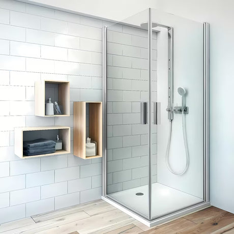 Roth Tower Line tuš vrata 90 cm u sjajnom kromu s prozirnim staklom i zaokretnim otvaranjem