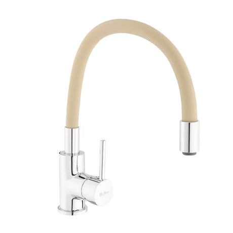 S-Line jednoručna baterija miješalica za sudoper sa silikonskim izljevom u izvedbi bež i krom