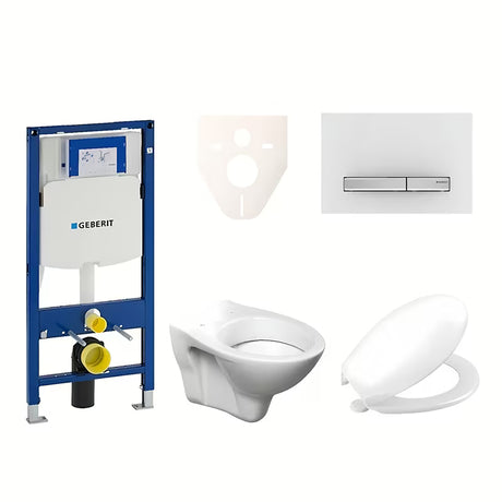 Viseći WC set S-Line Pro s modulom Geberit Duofix, tipkom Sigma 50 i sjedalom URBAN
