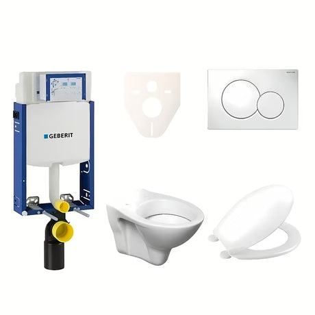 Viseći WC set S-Line Pro s modulom Geberit Kombifix, daskom URBAN i bijelom tipkom Sigma 01.