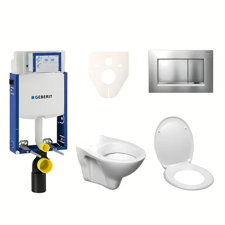 Viseći WC set S-Line Pro s modulom Geberit Kombifix, sjedalom i tipkom Sigma 30