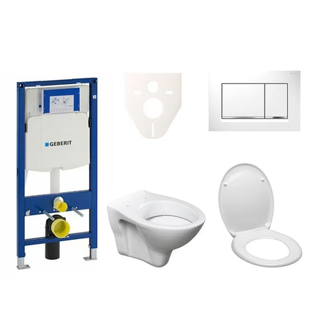 Viseći WC set S-Line Pro s modulom Geberit Duofix, daskom za WC, tipkom Sigma 30 i zvučnoizolacijskim umetkom.