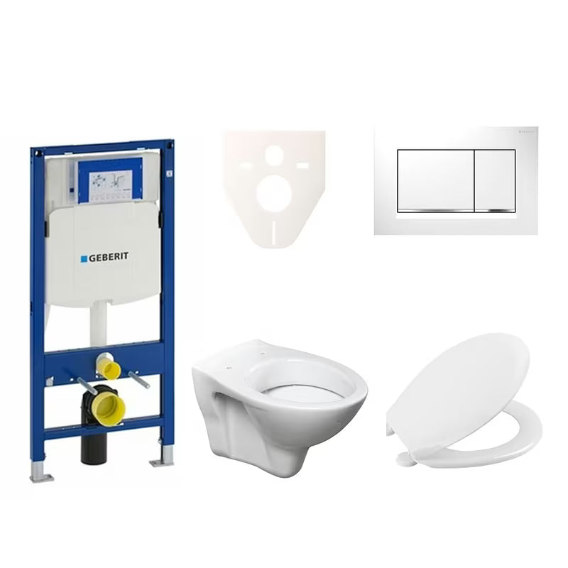 Viseći WC set S-Line Pro s modulom Geberit Duofix, tipkom Sigma 30 i sjedalom URBAN.