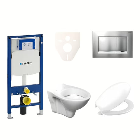 Viseći WC set S-Line Pro s modulom Geberit Duofix, tipkom Sigma 30 i sjedalom URBAN.