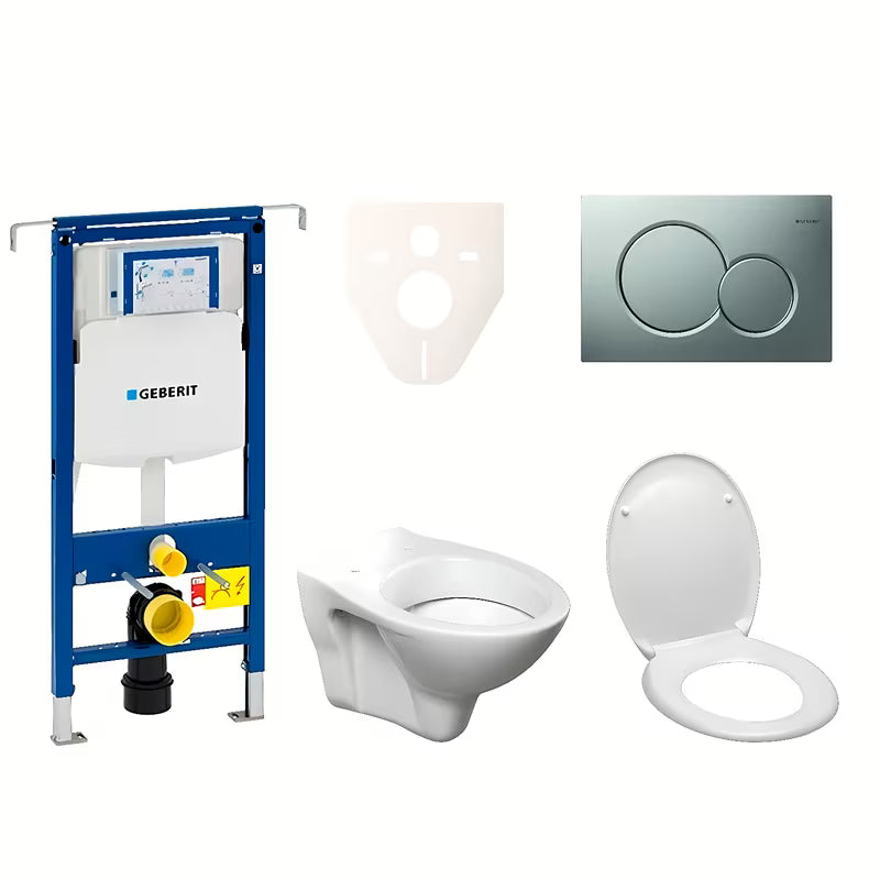 Viseći WC set S-Line Pro s modulom Geberit Duofix, tipkom Sigma 01 i daskom za WC školjke